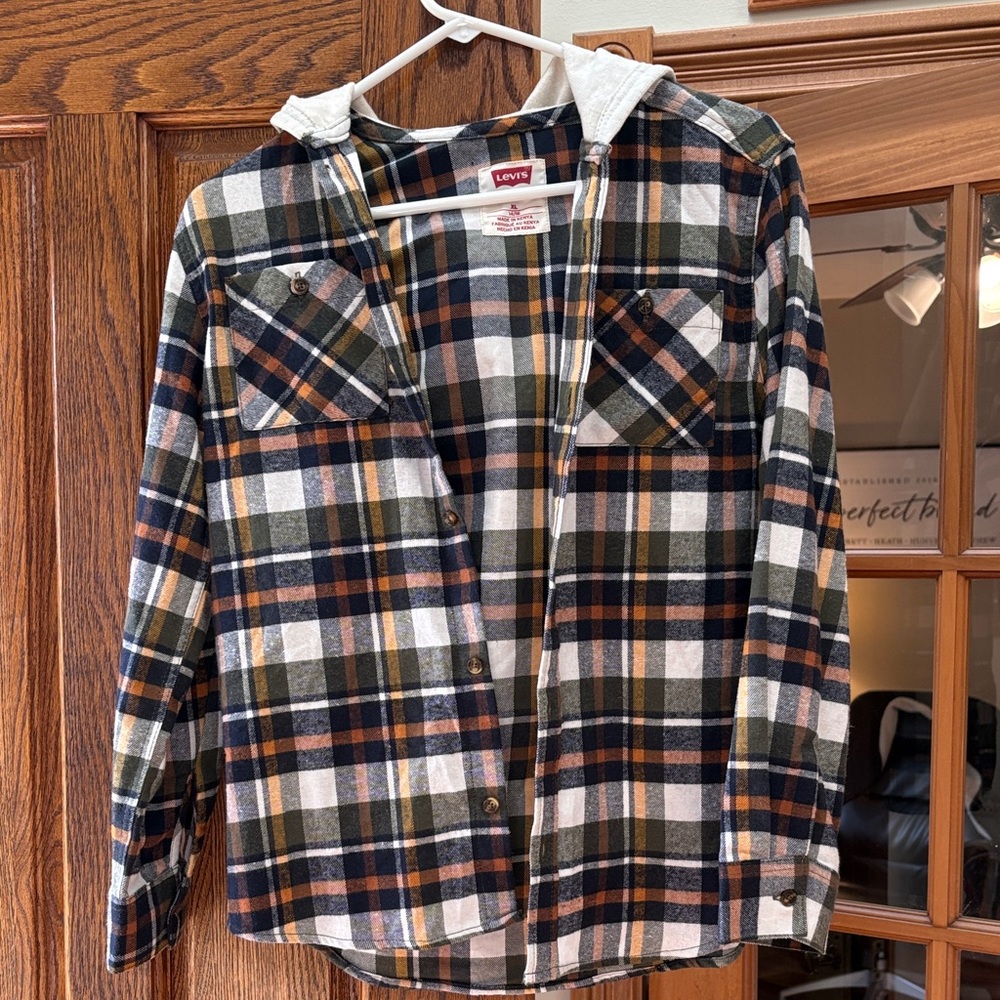 Levi's Multicolor Plaid Hooded Shirt